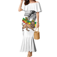 Adwa Victory Day Family Matching Mermaid Dress and Hawaiian Shirt Menelik II and Mount Soloda - Lion Of Judah