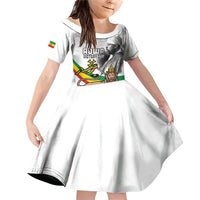Adwa Victory Day Family Matching Off Shoulder Short Dress and Hawaiian Shirt Menelik II and Mount Soloda - Lion Of Judah