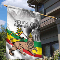 Adwa Victory Day Garden Flag Menelik II and Mount Soloda - Lion Of Judah