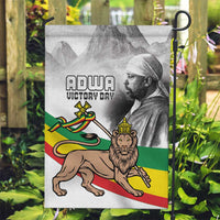 Adwa Victory Day Garden Flag Menelik II and Mount Soloda - Lion Of Judah