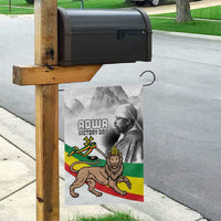 Adwa Victory Day Garden Flag Menelik II and Mount Soloda - Lion Of Judah