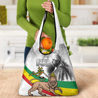 Adwa Victory Day Grocery Bag Menelik II and Mount Soloda - Lion Of Judah