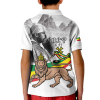 Adwa Victory Day Kid Polo Shirt Menelik II and Mount Soloda - Lion Of Judah