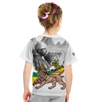 Adwa Victory Day Kid T Shirt Menelik II and Mount Soloda - Lion Of Judah