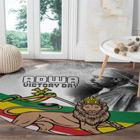 Adwa Victory Day Round Carpet Menelik II and Mount Soloda - Lion Of Judah - Wonder Print Shop