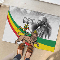 Adwa Victory Day Rubber Doormat Menelik II and Mount Soloda - Lion Of Judah - Wonder Print Shop