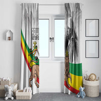 Adwa Victory Day Window Curtain Menelik II and Mount Soloda - Lion Of Judah - Wonder Print Shop