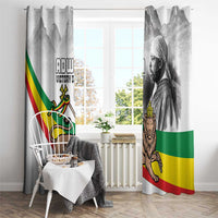 Adwa Victory Day Window Curtain Menelik II and Mount Soloda - Lion Of Judah - Wonder Print Shop