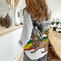 Adwa Victory Day Women Casual Shirt Menelik II and Mount Soloda - Lion Of Judah - Wonder Print Shop