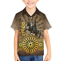 Adwa Victory of Ethiopia Family Matching Off The Shoulder Long Sleeve Dress and Hawaiian Shirt African Victory In The Age Of Empire