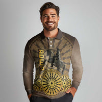 Adwa Victory of Ethiopia Long Sleeve Polo Shirt African Victory In The Age Of Empire