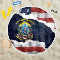 54th Massachusetts Infantry Regiment Beach Blanket American Flag Heritage - Wonder Print Shop