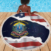 54th Massachusetts Infantry Regiment Beach Blanket American Flag Heritage - Wonder Print Shop
