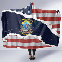 54th Massachusetts Infantry Regiment Hooded Blanket American Flag Heritage - Wonder Print Shop