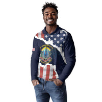 Personalized 54th Massachusetts Infantry Regiment Long Sleeve Polo Shirt American Flag Heritage - Wonder Print Shop