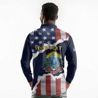 Personalized 54th Massachusetts Infantry Regiment Long Sleeve Polo Shirt American Flag Heritage - Wonder Print Shop