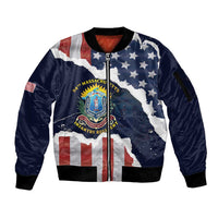 Personalized 54th Massachusetts Infantry Regiment Sleeve Zip Bomber Jacket American Flag Heritage - Wonder Print Shop