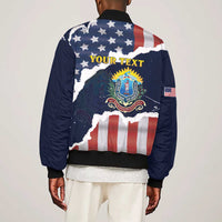 Personalized 54th Massachusetts Infantry Regiment Sleeve Zip Bomber Jacket American Flag Heritage - Wonder Print Shop