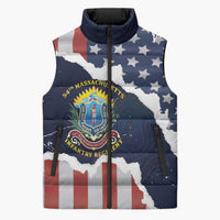 Personalized 54th Massachusetts Infantry Regiment Sleeveless Puffer Jacket American Flag Heritage - Wonder Print Shop