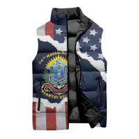 Personalized 54th Massachusetts Infantry Regiment Sleeveless Puffer Jacket American Flag Heritage - Wonder Print Shop
