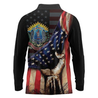 54th Massachusetts Infantry Regiment Long Sleeve Polo Shirt Flag of Freedom - Wonder Print Shop
