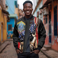 54th Massachusetts Infantry Regiment Sleeve Zip Bomber Jacket Flag of Freedom - Wonder Print Shop