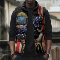 54th Massachusetts Infantry Regiment Sleeveless Puffer Jacket Flag of Freedom - Wonder Print Shop