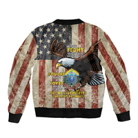 54th Massachusetts Infantry Regiment Sleeve Zip Bomber Jacket American Eagle - Wonder Print Shop