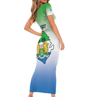 Personalised Sierra Leone Family Matching Short Sleeve Bodycon Dress and Hawaiian Shirt Happy Independence Day