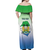 Personalised Sierra Leone Off Shoulder Maxi Dress Happy Independence Day