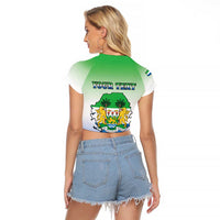 Personalised Sierra Leone Raglan Cropped T Shirt Happy Independence Day