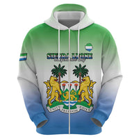Personalised Sierra Leone Zip Hoodie Happy Independence Day