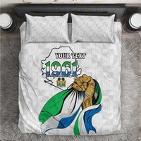 Personalised Sierra Leone Independence Day Bedding Set Map With Kente Pattern