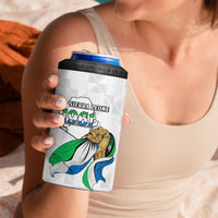 Personalised Sierra Leone Independence Day 4 in 1 Can Cooler Tumbler Map With Kente Pattern