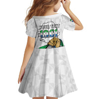 Personalised Sierra Leone Independence Day Family Matching Long Sleeve Bodycon Dress and Hawaiian Shirt Map With Kente Pattern