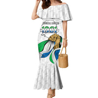 Personalised Sierra Leone Independence Day Family Matching Mermaid Dress and Hawaiian Shirt Map With Kente Pattern