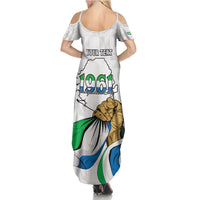 Personalised Sierra Leone Independence Day Family Matching Summer Maxi Dress and Hawaiian Shirt Map With Kente Pattern