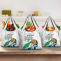 Personalised Sierra Leone Independence Day Grocery Bag Map With Kente Pattern