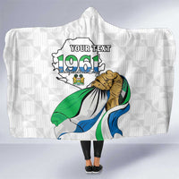Personalised Sierra Leone Independence Day Hooded Blanket Map With Kente Pattern