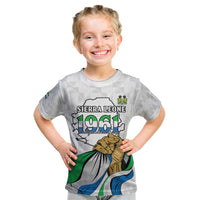 Personalised Sierra Leone Independence Day Kid T Shirt Map With Kente Pattern