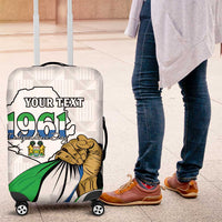 Personalised Sierra Leone Independence Day Luggage Cover Map With Kente Pattern