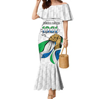 Personalised Sierra Leone Independence Day Mermaid Dress Map With Kente Pattern