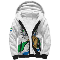 Personalised Sierra Leone Independence Day Sherpa Hoodie Map With Kente Pattern