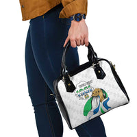 Personalised Sierra Leone Independence Day Shoulder Handbag Map With Kente Pattern