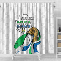 Personalised Sierra Leone Independence Day Shower Curtain Map With Kente Pattern