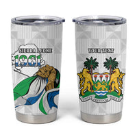 Personalised Sierra Leone Independence Day Tumbler Cup Map With Kente Pattern