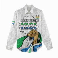 Personalised Sierra Leone Independence Day Women Casual Shirt Map With Kente Pattern