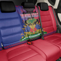 Personalised Haitian Heritage Month Back Car Seat Cover Citadelle Laferriere Dashiki Pattern