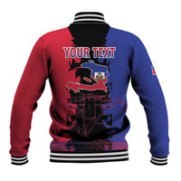 Personalised Haitian Heritage Month Baseball Jacket Citadelle Laferriere Dashiki Pattern