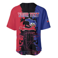 Personalised Haitian Heritage Month Baseball Jersey Citadelle Laferriere Dashiki Pattern